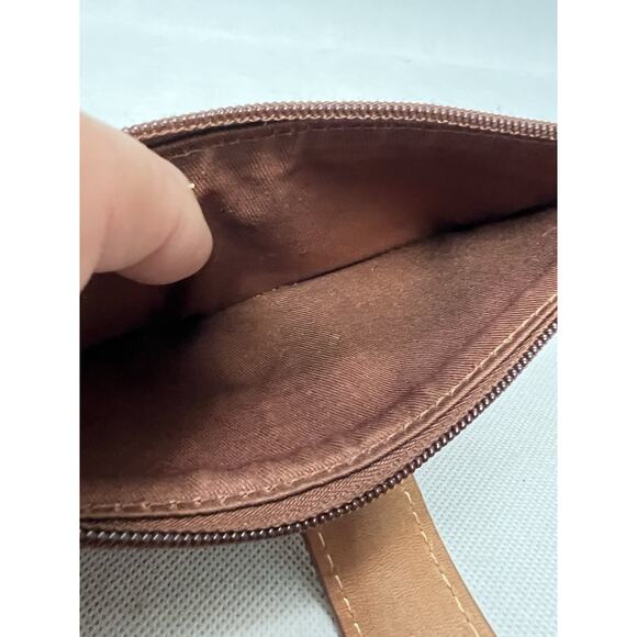 Fossil Keely Tab Clutch in Brown Multi Snap Close Zipper Pocket - Picture 6 of 9